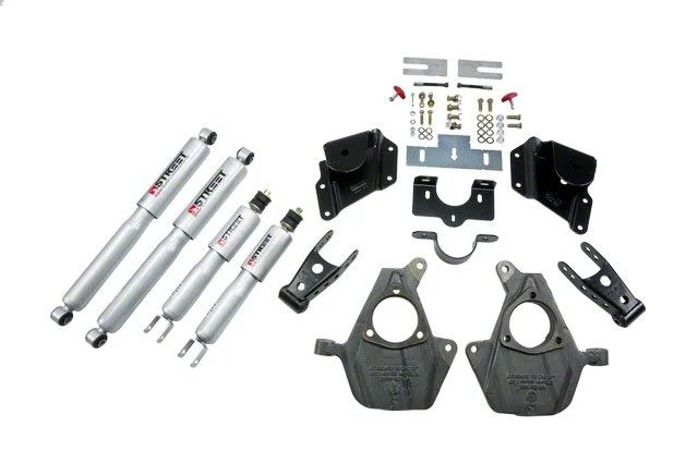 Belltech Lowering Kit with Street Performance Shocks; 2-Inch Front / 3-Inch Rear (05-06 2WD Silverado 1500 Extended Cab w/ Front Torsion Bar Suspension)