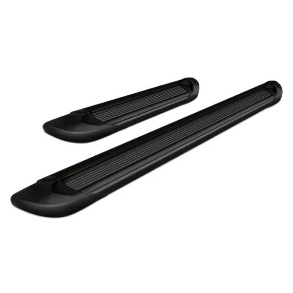 Running Boards; Black Aluminum; 6-Inch Stripe Step Pad (09-14 F-150 SuperCab)