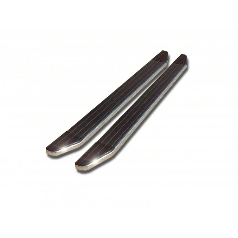 Running Boards; Black Aluminum Rocker Panel Mount; 5-Inch Step (19-26 Sierra 1500 Crew Cab)