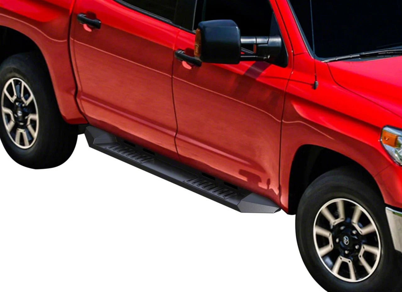 Running Board; Black; 6-Inch Step Pad; 2-Piece (07-19 Sierra 2500 HD Crew Cab)