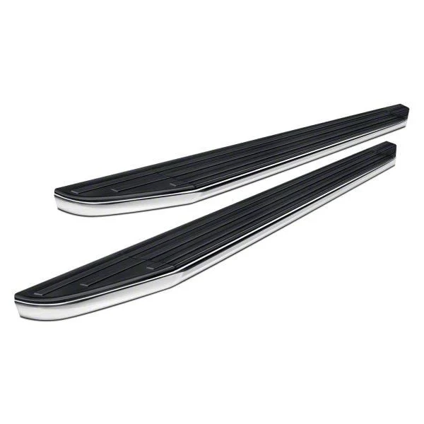 Running Boards; Black Aluminum; 5-Inch Step; Includes Diesel Models with DEF Tanks (19-26 Silverado 1500 Double Cab)