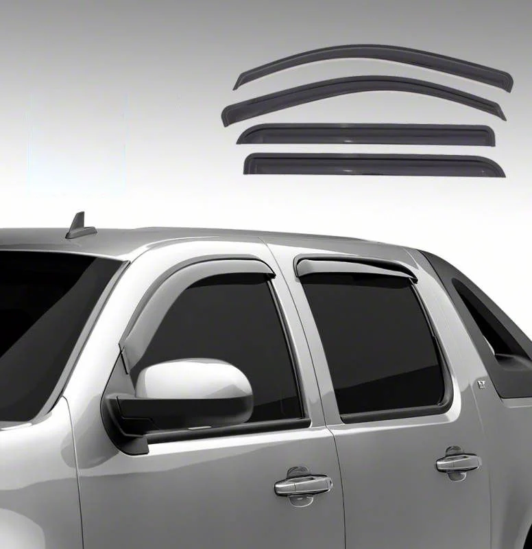 Door Visor; Smoked; Tape-On; 4-Piece (14-19 Silverado 2500 HD)