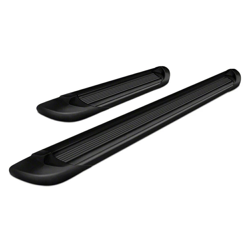 Running Boards; Black Aluminum; 6-Inch Stripe Step Pad (11-16 F-250 Super Duty SuperCrew)