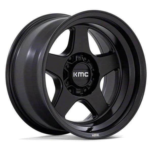 KMC Lobo Matte Black 6-Lug Wheel; 17x8.5; 18mm Offset (15-20 Yukon)