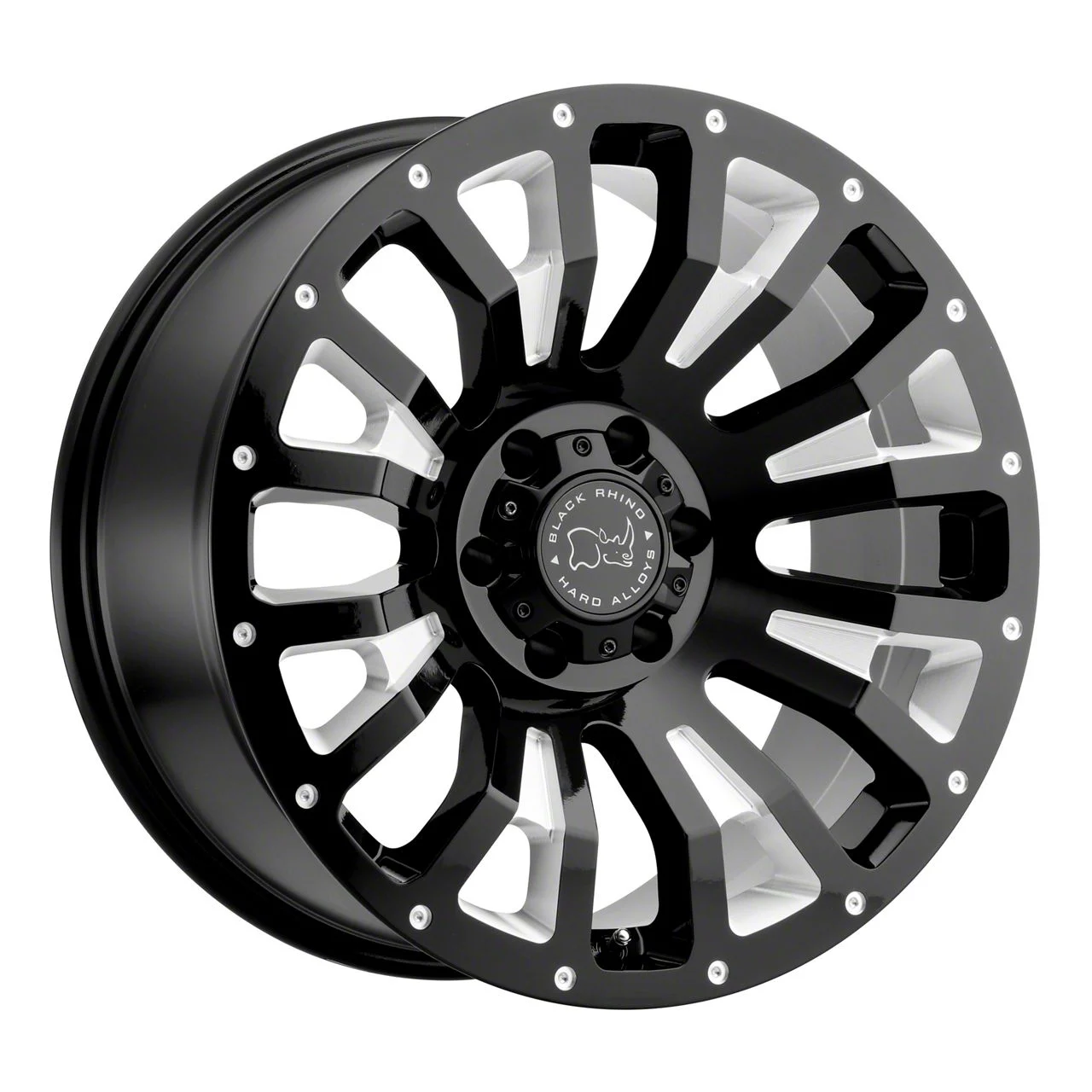 Black Rhino Pinatubo Gloss Black Milled 8-Lug Wheel; 18x9.5; -18mm Offset (11-16 F-350 Super Duty SRW)