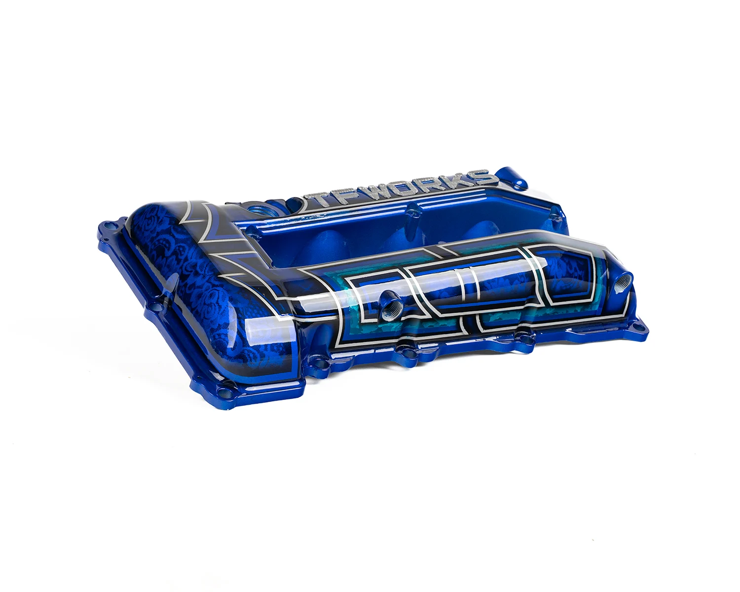 TF-Works S13.4 SR20DET Hybrid Valve Cover - Hand-Striped Edition "Azure Lineworks"