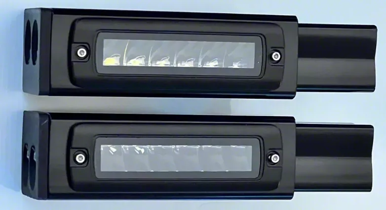 BMC Lights 3-Inch Hitch Bar Lighting Kit with Race Sport 7-Inch Blackout Series Lights; Flood Beam (17-26 F-350 Super Duty)