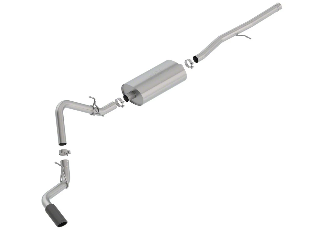 Borla Touring Single Exhaust System with Black Chrome Tip; Side Exit (19-26 4.3L Silverado 1500)