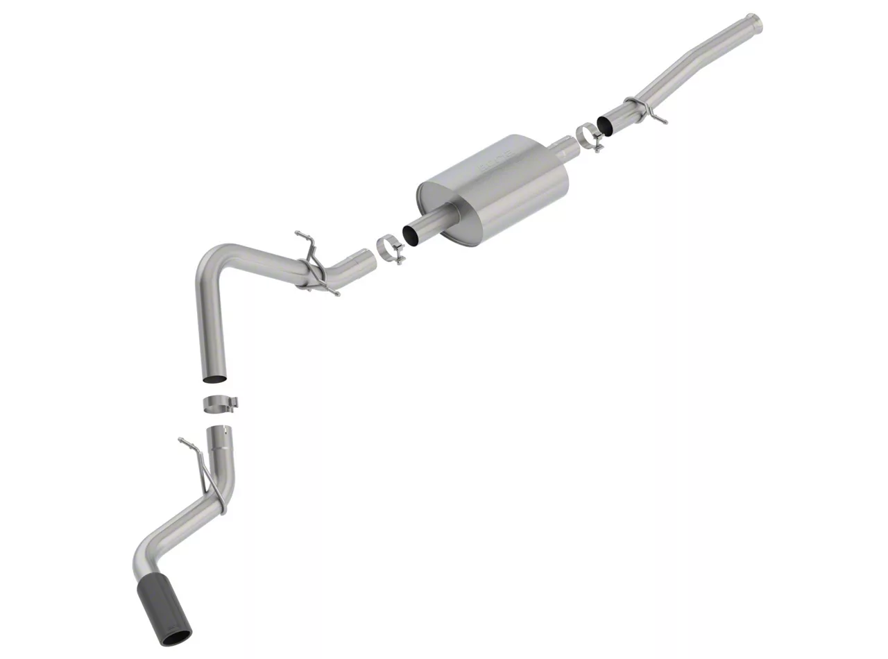 Borla S-Type Single Exhaust System with Black Chrome Tip; Side Exit (19-26 4.3L Sierra 1500)