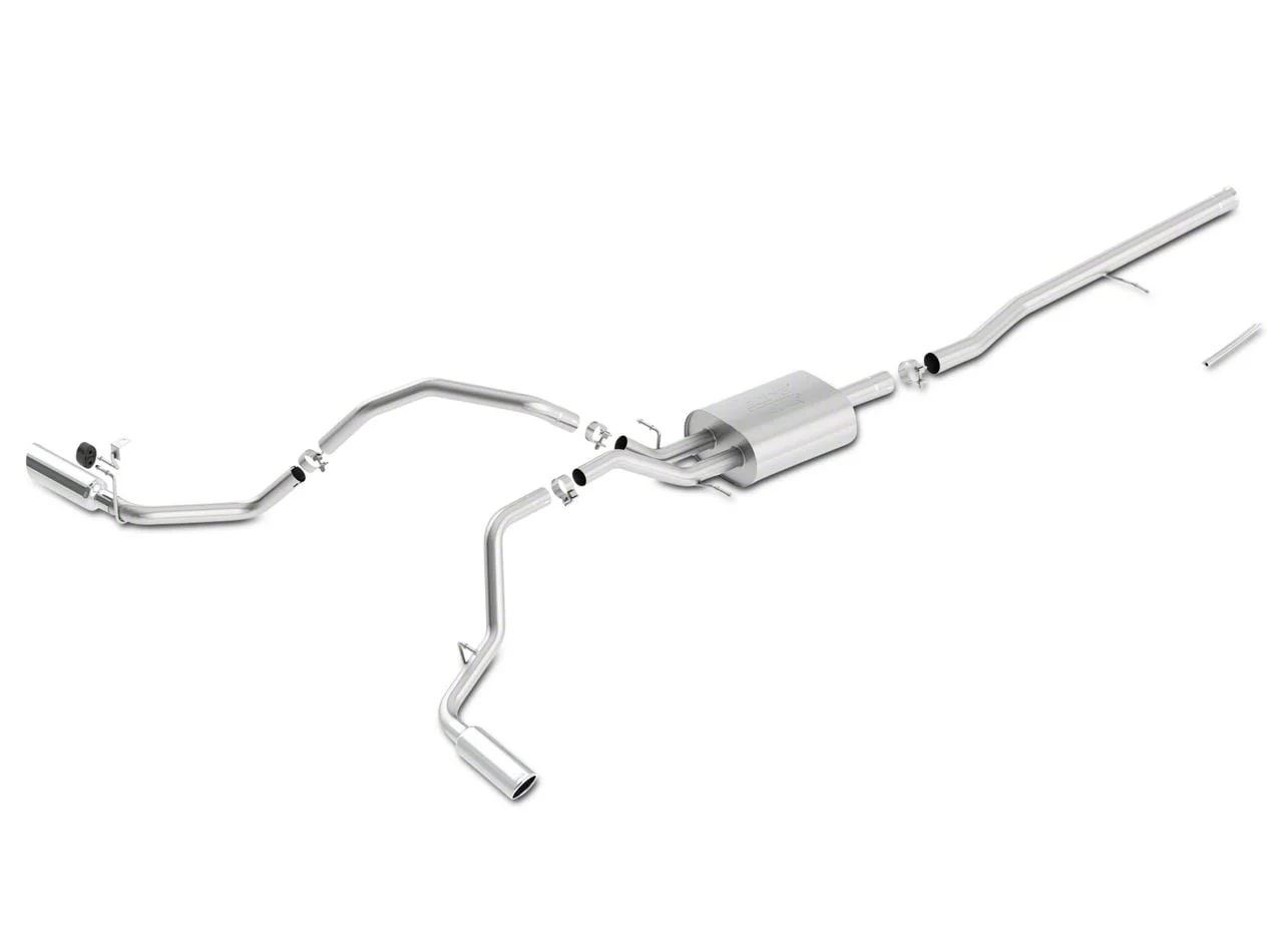 Borla ATAK Dual Exhaust System with Chrome Tips; Side Exit (14-18 5.3L Sierra 1500)