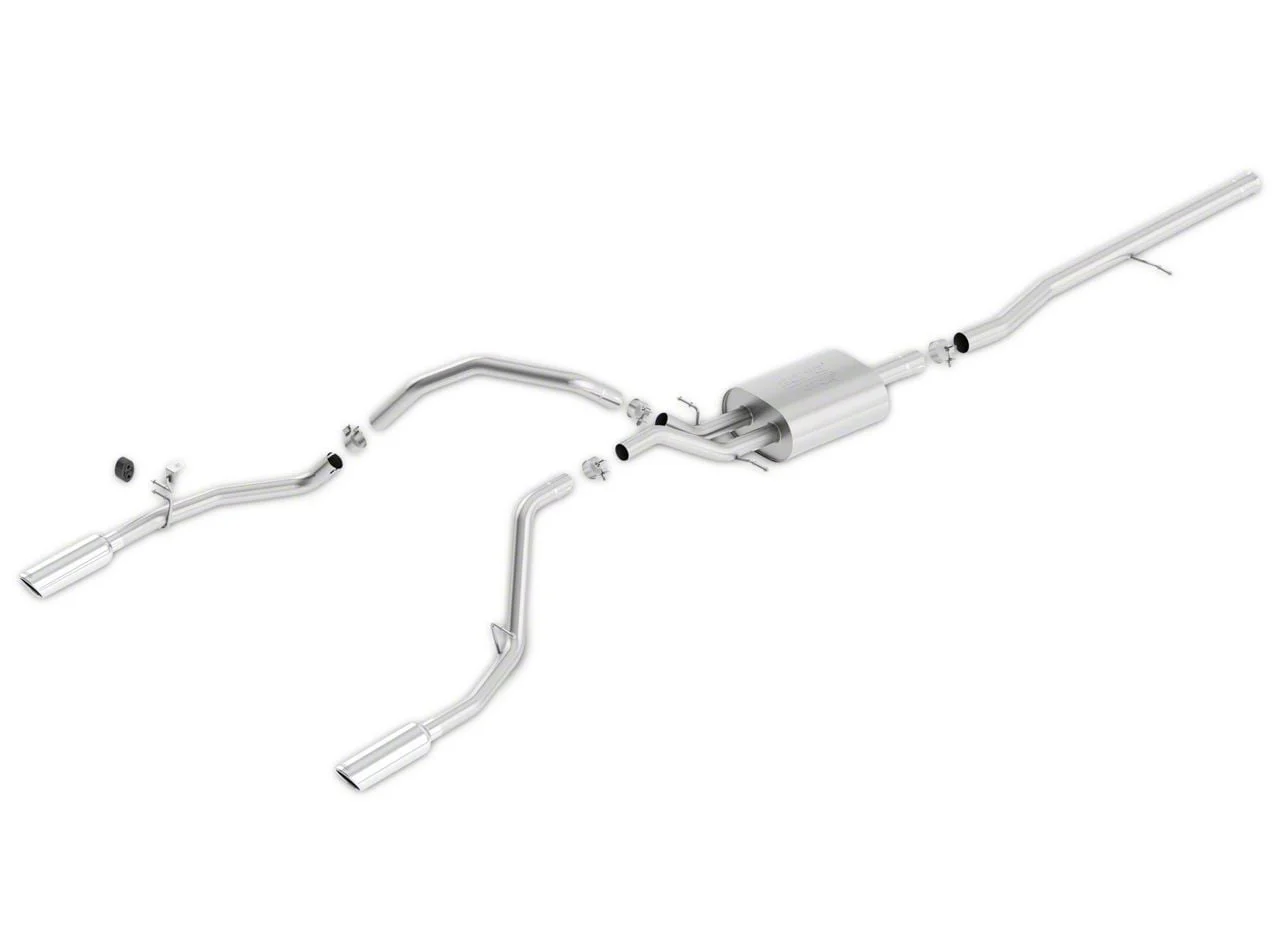 Borla ATAK Dual Exhaust System with Chrome Tips; Rear Exit (14-18 5.3L Silverado 1500)