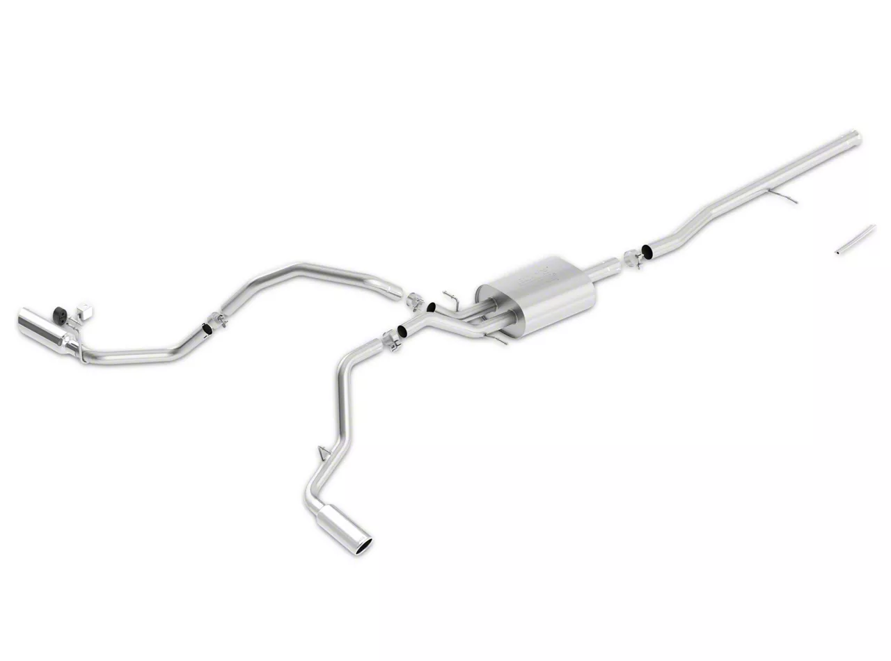Borla ATAK Dual Exhaust System with Chrome Tips; Side Exit (14-18 5.3L Silverado 1500)