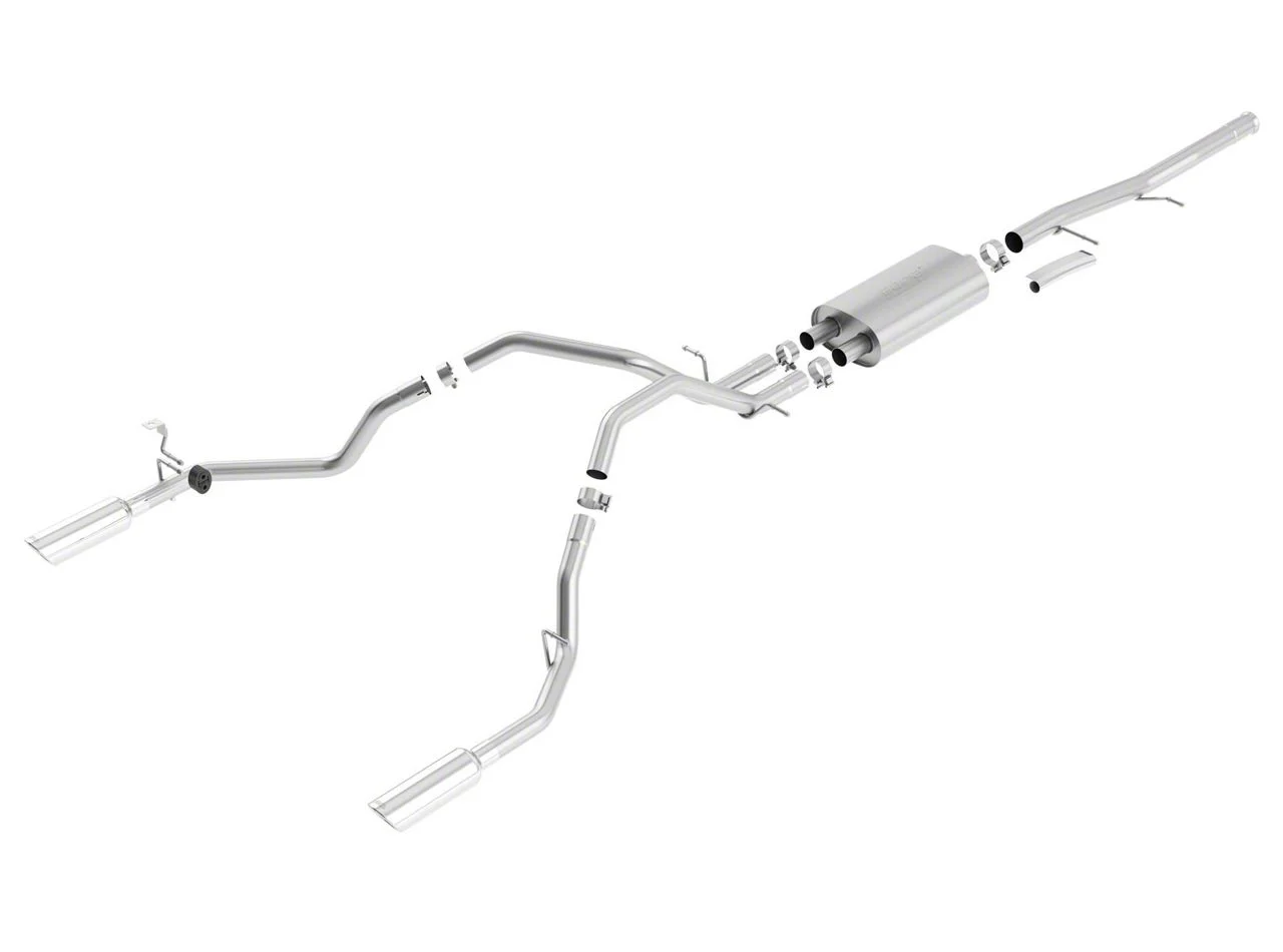 Borla S-Type Dual Exhaust System with Polished Tips; Rear Exit (09-13 4.8L Silverado 1500)