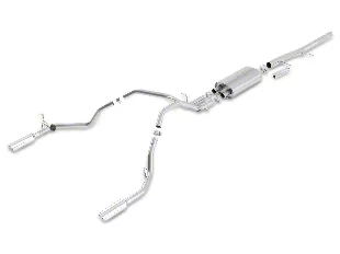 Borla S-Type Dual Exhaust System with Polished Tips; Rear Exit (09-13 5.3L Sierra 1500)