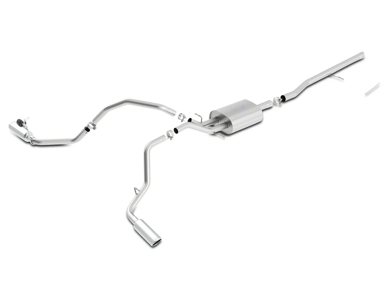 Borla S-Type Dual Exhaust System with Chrome Tips; Side Exit (14-18 5.3L Sierra 1500)