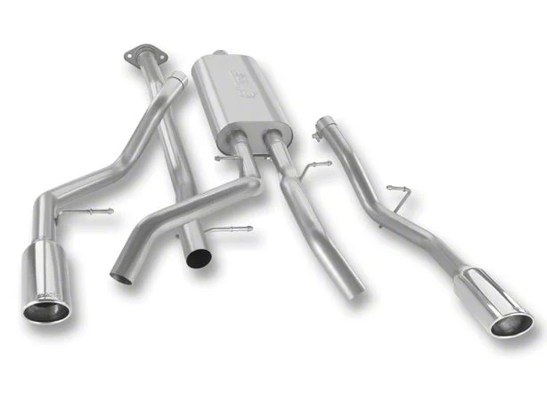 Borla Touring Dual Exhaust System with Polished Tips; Rear Exit (07-13 5.3L Sierra 1500)