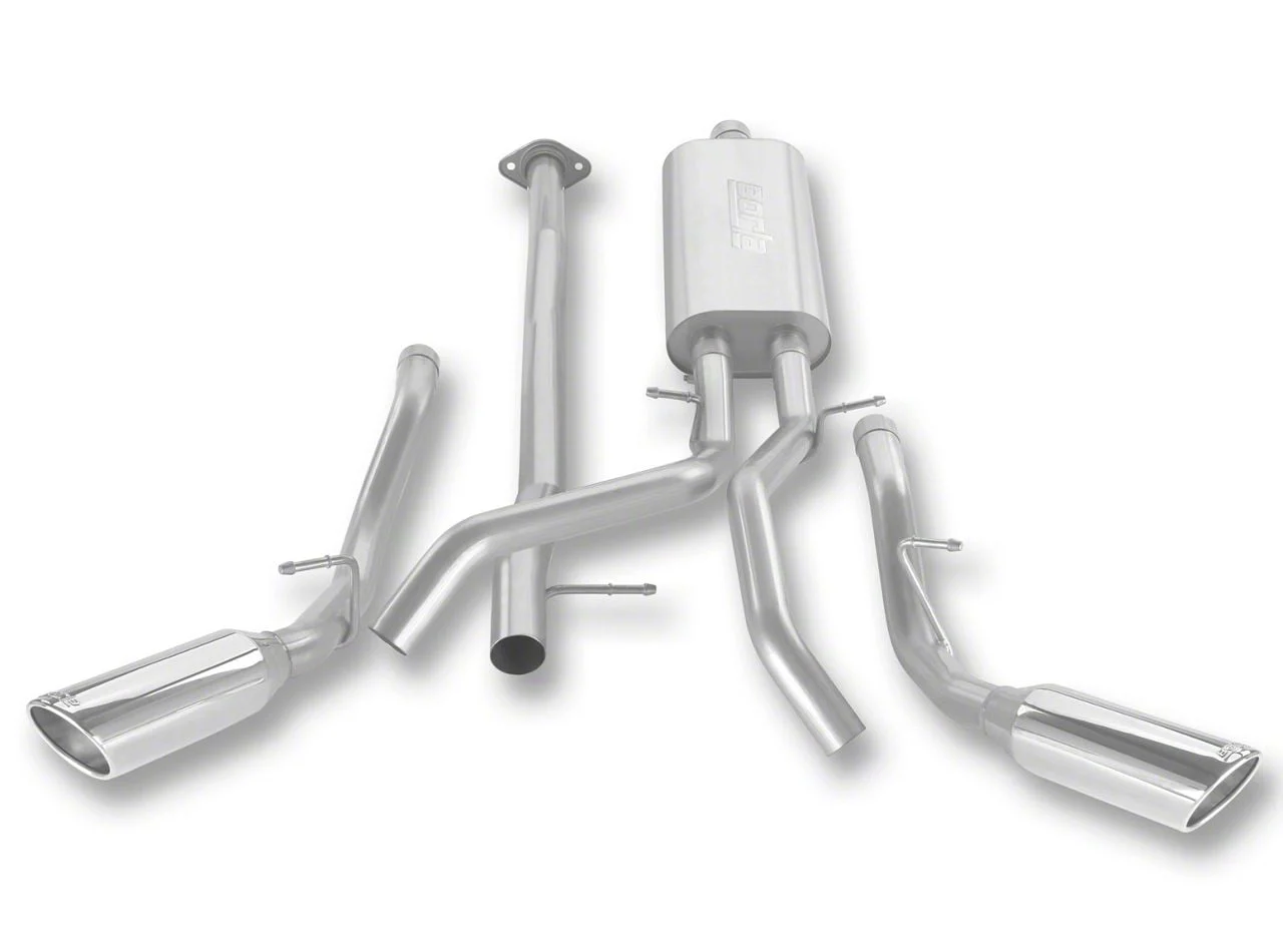 Borla Touring Dual Exhaust System with Polished Tips; Side Exit (07-13 4.8L Sierra 1500)