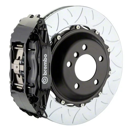 Brembo GT Series 4-Piston Front Big Brake Kit with 14-Inch 2-Piece Type 3 Slotted Rotors; Black Calipers (00-03 2WD F-150)