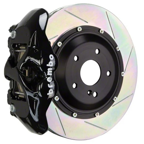 Brembo GT Series 4-Piston Rear Big Brake Kit with 15-Inch 2-Piece Type 1 Slotted Rotors; Black Calipers (15-17 F-150, Excluding Raptor)