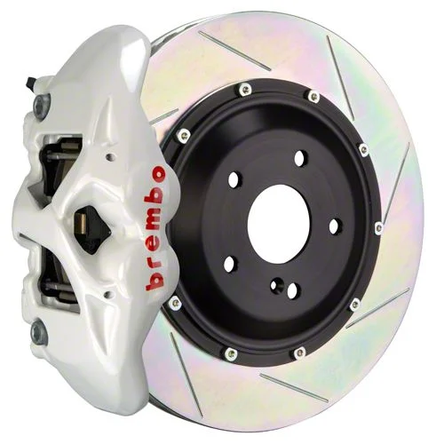 Brembo GT Series 4-Piston Rear Big Brake Kit with 15-Inch 2-Piece Type 1 Slotted Rotors; White Calipers (15-17 F-150, Excluding Raptor)