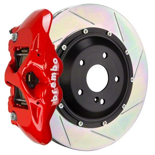 Brembo GT Series 4-Piston Rear Big Brake Kit with 15-Inch 2-Piece Type 1 Slotted Rotors; Red Calipers (2017 F-150 Raptor)