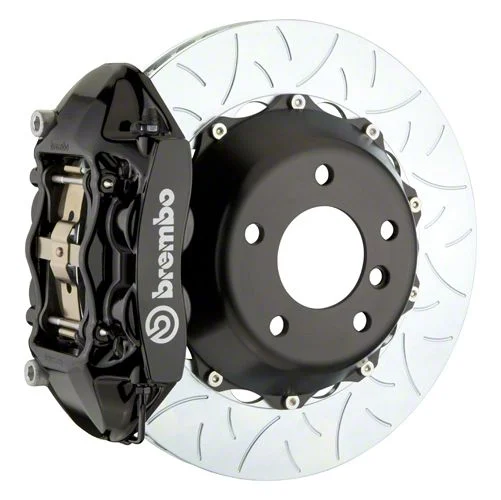 Brembo GT Series 4-Piston Rear Big Brake Kit with 15-Inch 2-Piece Type 3 Slotted Rotors; Black Calipers (15-17 F-150, Excluding Raptor)