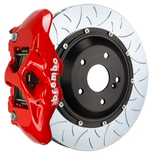 Brembo GT Series 4-Piston Rear Big Brake Kit with 15-Inch 2-Piece Type 3 Slotted Rotors; Red Calipers (15-17 F-150, Excluding Raptor)