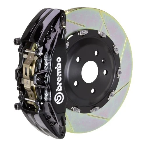 Brembo GT Series 6-Piston Front Big Brake Kit with 15-Inch 2-Piece Type 1 Slotted Rotors; Black Calipers (15-20 F-150, Excluding Raptor)