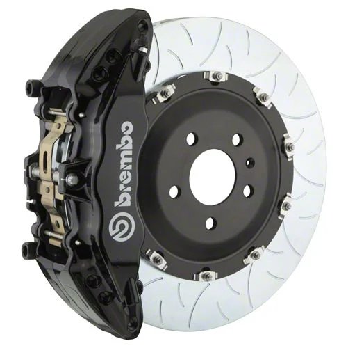 Brembo GT Series 6-Piston Front Big Brake Kit with 15-Inch 2-Piece Type 3 Slotted Rotors; Black Calipers (15-20 F-150, Excluding Raptor)