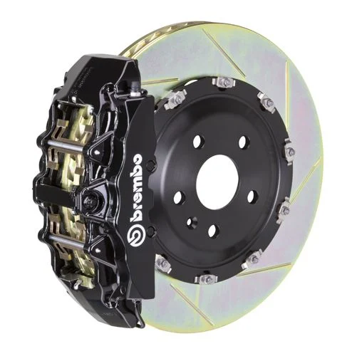 Brembo GT Series 8-Piston Front Big Brake Kit with 15-Inch 2-Piece Type 1 Slotted Rotors; Black Calipers (00-03 2WD F-150)