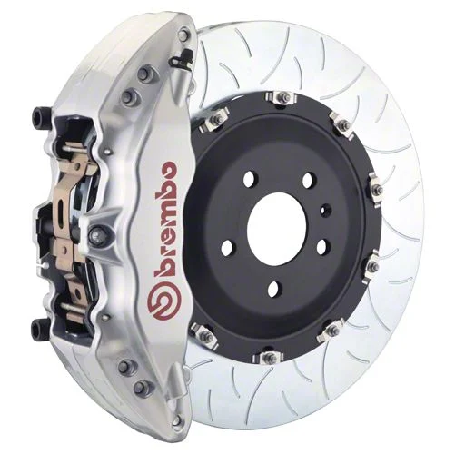 Brembo GT Series 6-Piston Front Big Brake Kit with 15-Inch 2-Piece Type 3 Slotted Rotors; Silver Calipers (00-06 Silverado 1500)