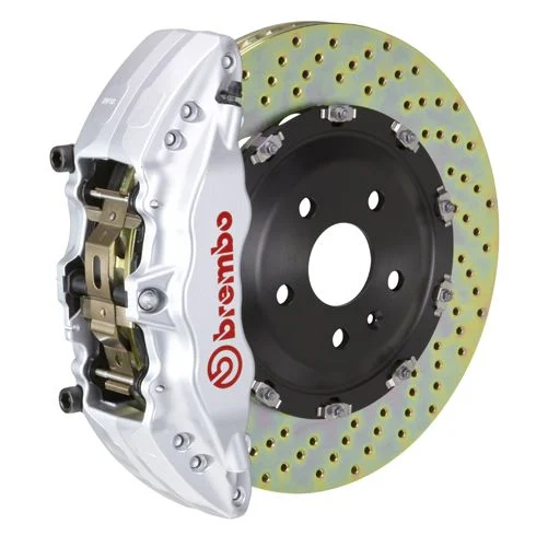 Brembo GT Series 6-Piston Front Big Brake Kit with 15-Inch 2-Piece Cross Drilled Rotors; Silver Calipers (07-09 Silverado 2500 HD)