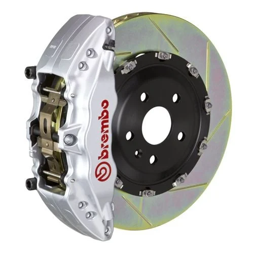 Brembo GT Series 6-Piston Front Big Brake Kit with 15-Inch 2-Piece Type 1 Slotted Rotors; Silver Calipers (07-09 Silverado 2500 HD)