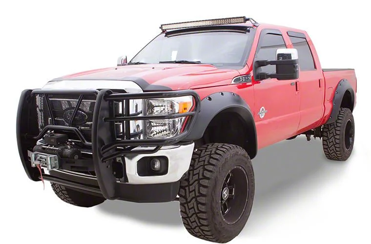 Bushwacker Cut-Out Fender Flares; Front and Rear; Matte Black (11-16 F-250 Super Duty)