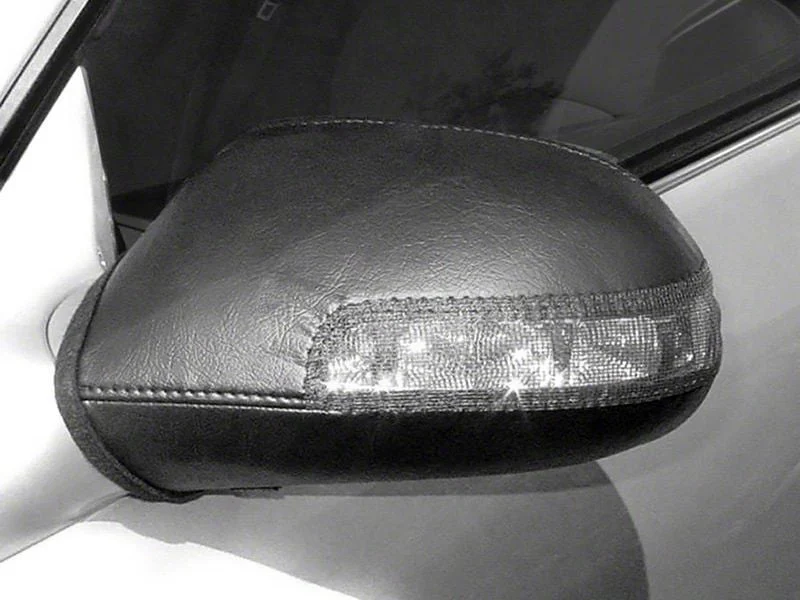 Covercraft Colgan Custom Mirror Bra; Black Crush (14-15 Silverado 1500 Crew Cab w/ Puddle Light)