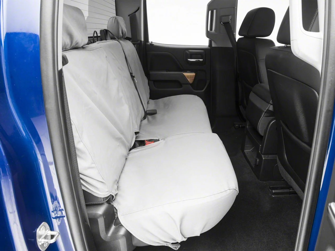 Covercraft Seat Saver Polycotton Custom Second Row Seat Cover; Gray (14-18 Silverado 1500 Double Cab, Crew Cab)