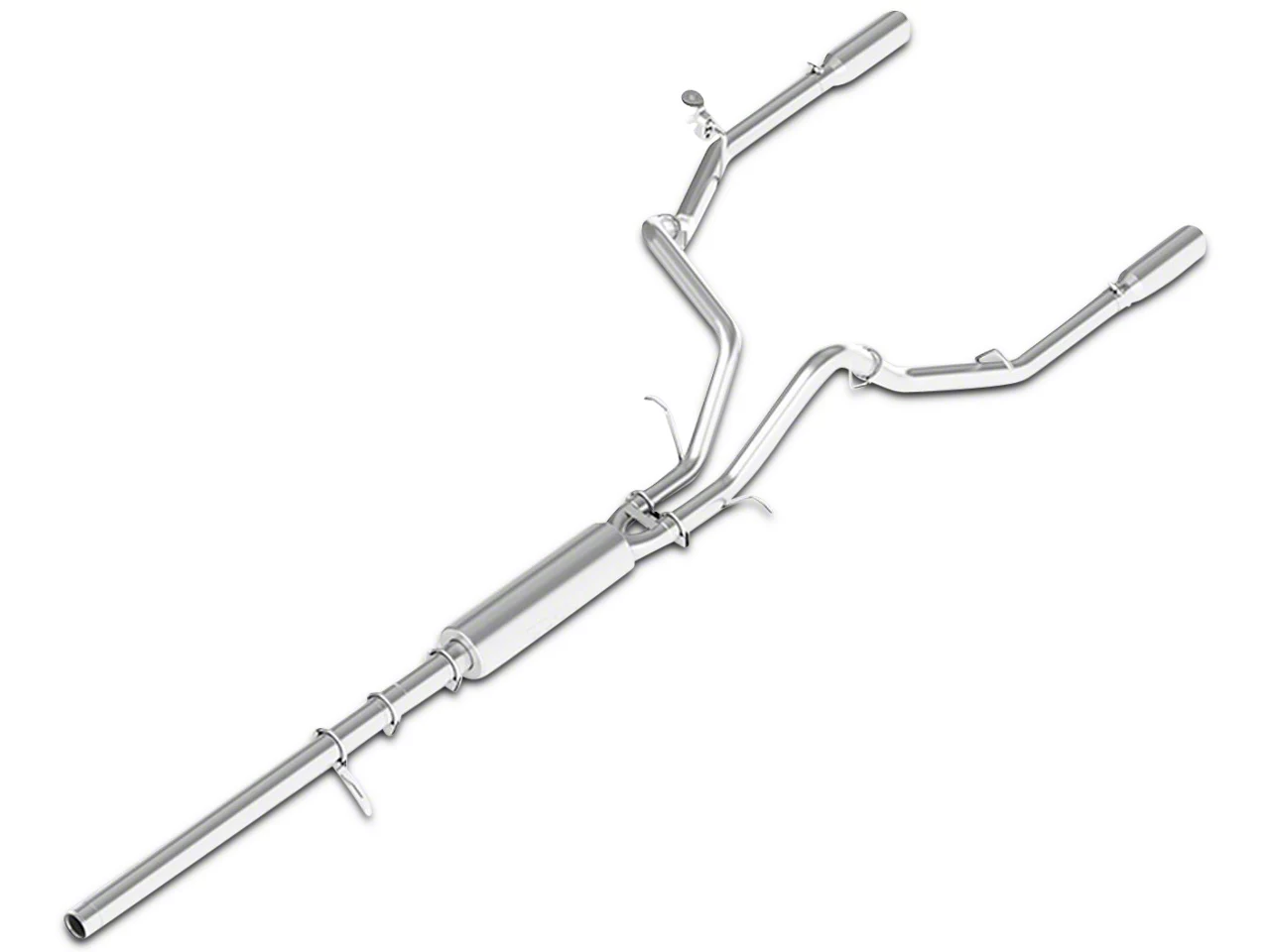 MBRP Armor Lite Dual Exhaust System with Polished Tips; Rear Exit (14-18 5.3L Silverado 1500)