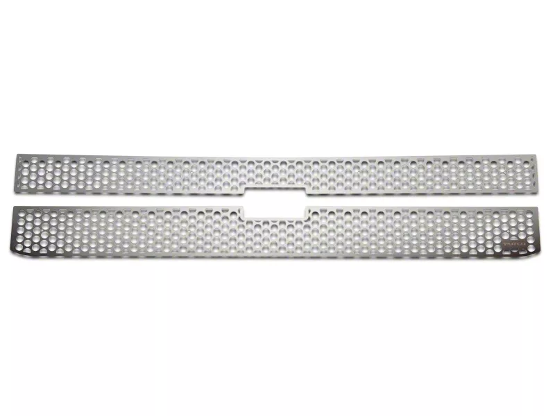 Putco Punch Design Upper Overlay Grilles; Polished (14-15 Silverado 1500 LT w/ Black Honeycomb Grille)