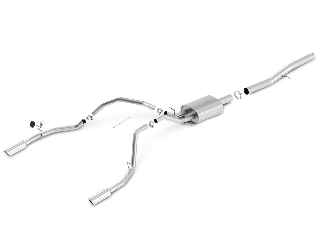 Borla ATAK Dual Exhaust System with Polished Tips; Rear Exit (14-18 6.2L Silverado 1500)