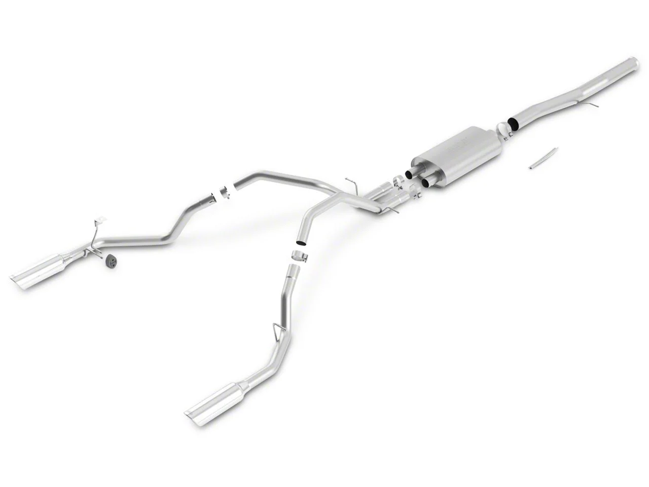 Borla S-Type Dual Exhaust System with Polished Tips; Rear Exit (11-13 6.2L Silverado 1500)