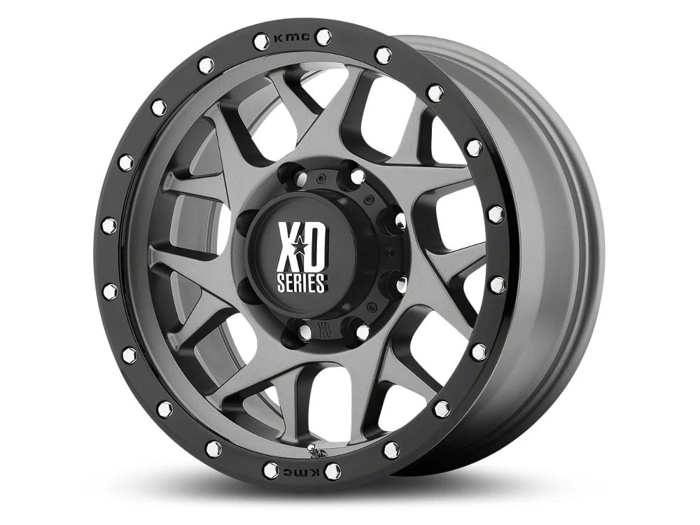 XD Bully Matte Gray with Black Ring 6-Lug Wheel; 17x9; -12mm Offset (14-18 Silverado 1500)