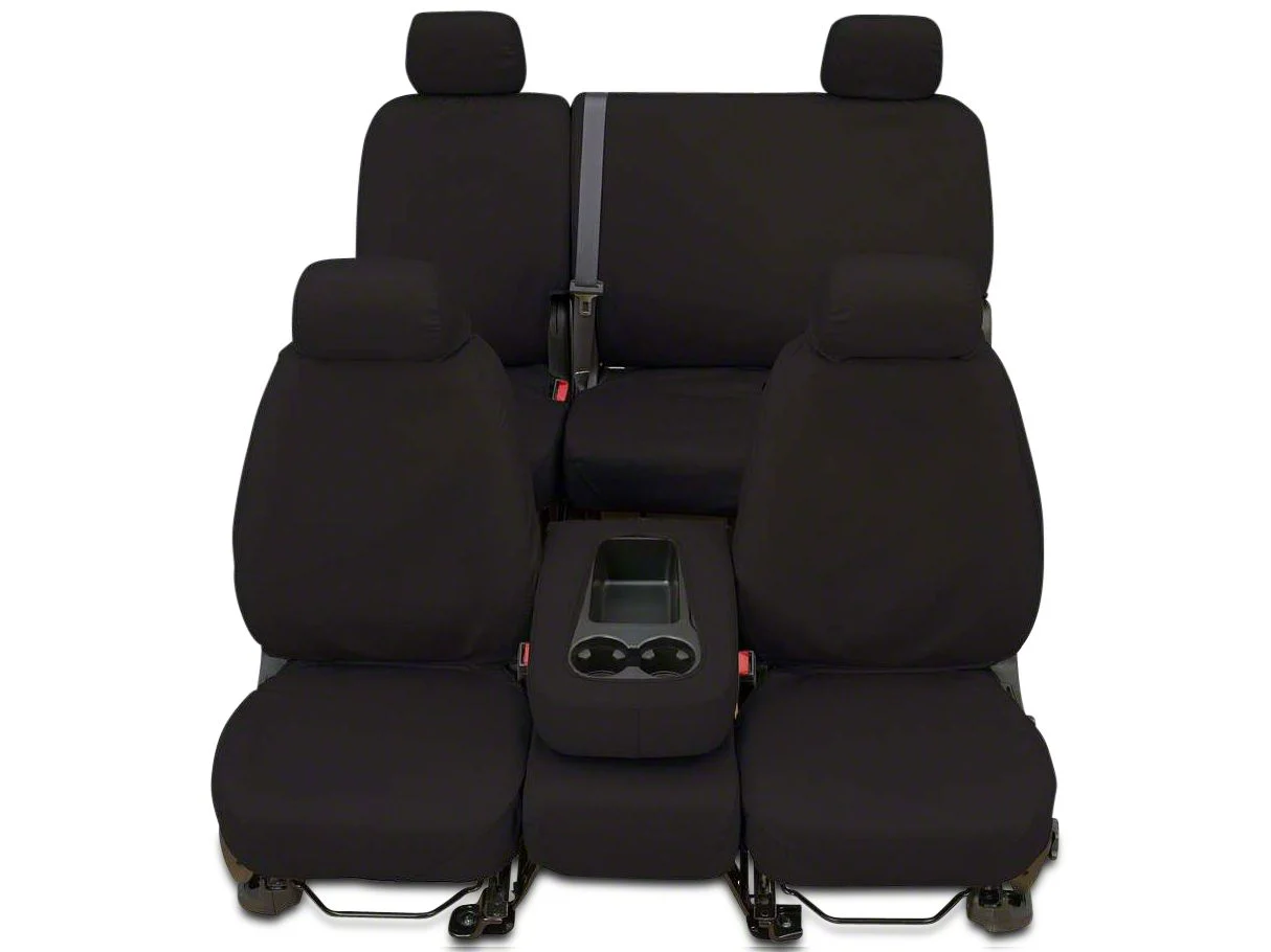 Covercraft Seat Saver Polycotton Custom Front Row Seat Covers; Charcoal (07-13 Sierra 1500 w/ Bucket Seats)