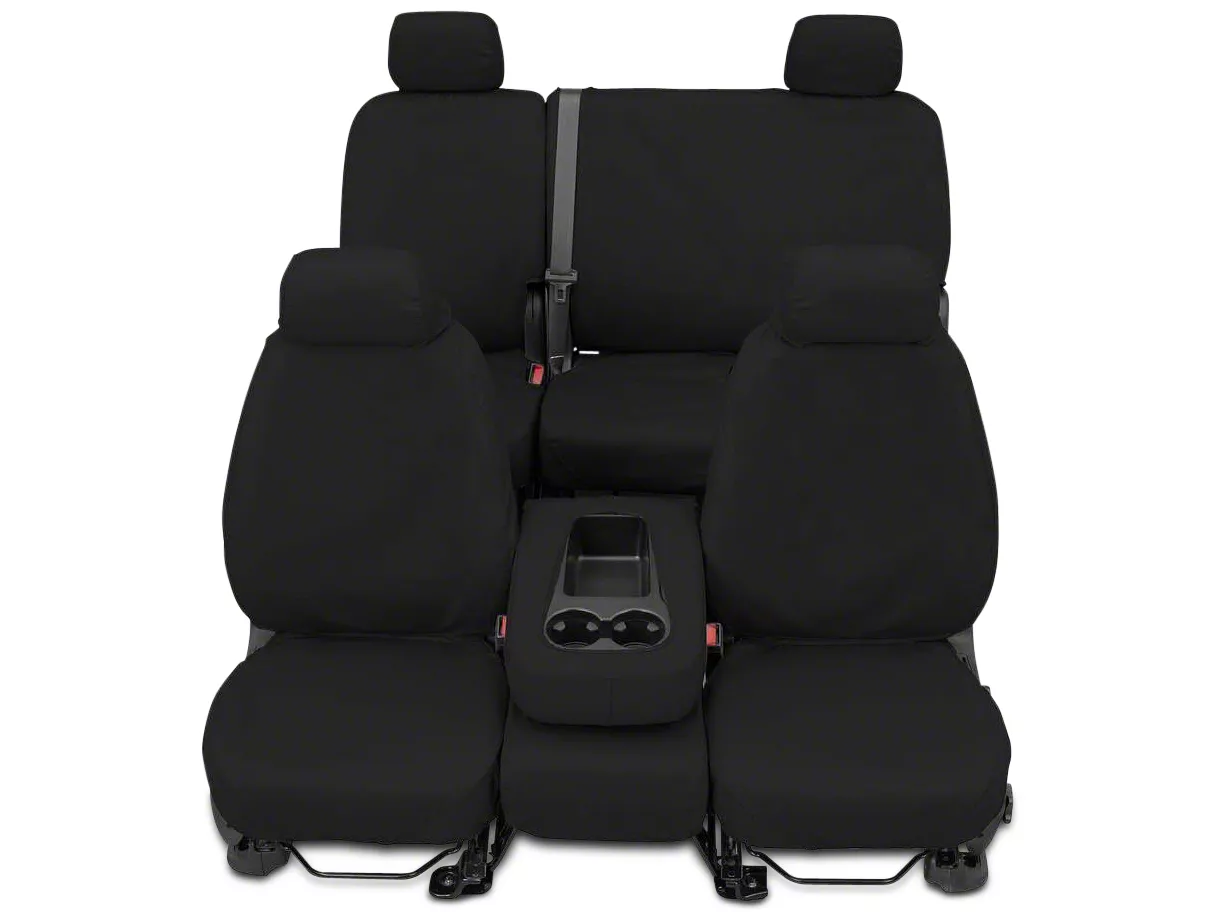 Covercraft Seat Saver Polycotton Custom Front Row Seat Covers; Charcoal (14-18 Silverado 1500 w/ Bench Seat)