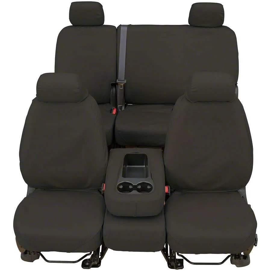 Covercraft Seat Saver Waterproof Polyester Custom Front Row Seat Covers; Gray (10-12 RAM 2500 w/ Bench Seat & Under Center Seat Storage & w/o Seat Air Bags)