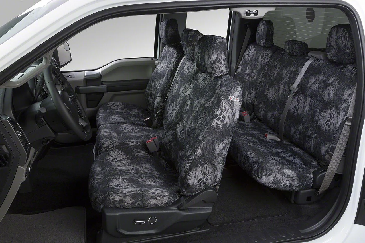 Covercraft Seat Saver Prym1 Custom Second Row Seat Cover; Blackout Camo (04-08 RAM 2500 Quad Cab w/ Full Rear Bench Seat)