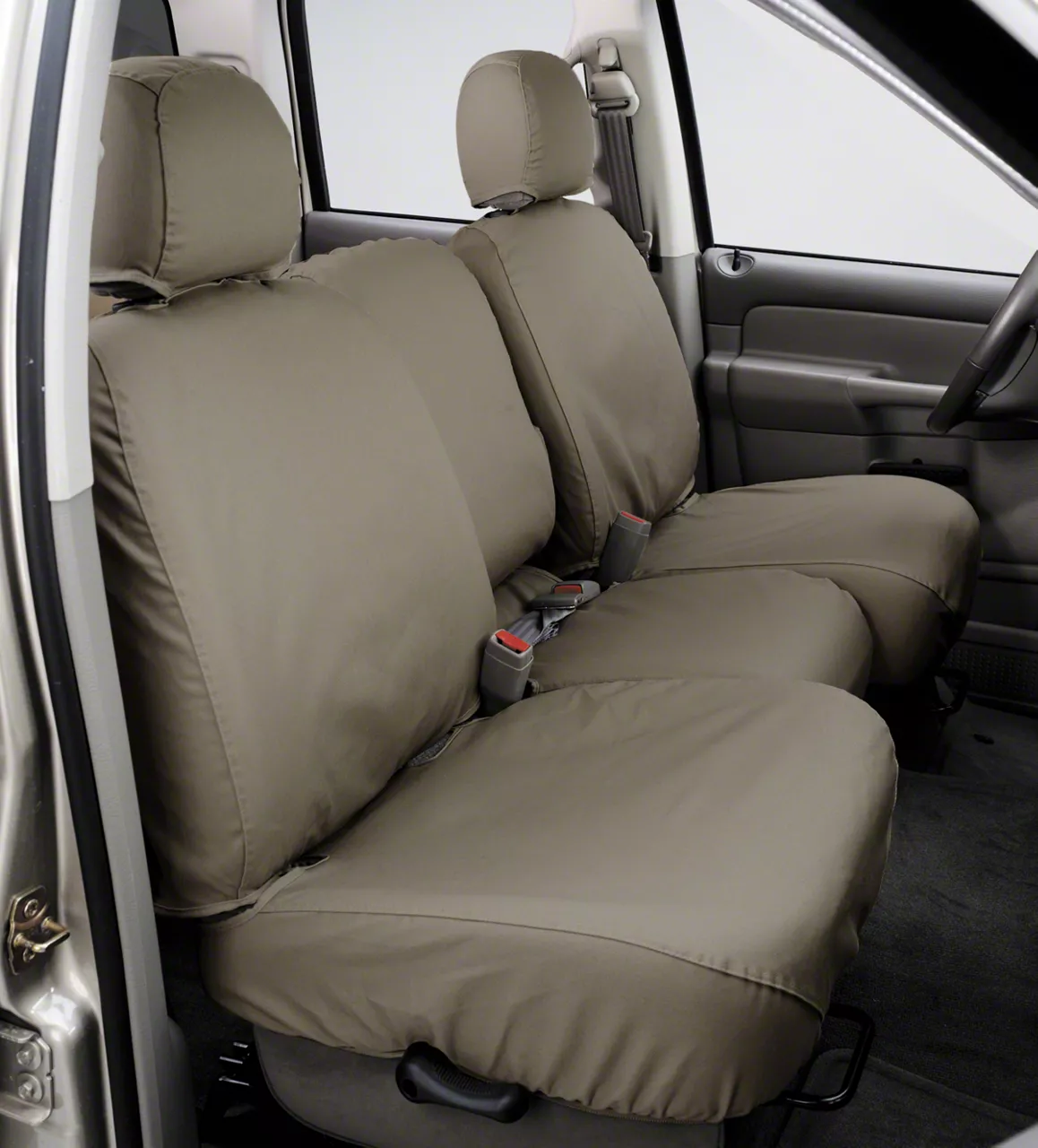 Covercraft Seat Saver Polycotton Custom Second Row Seat Cover; Wet Sand (11-26 RAM 2500 Crew Cab w/ Full Rear Bench Seat)