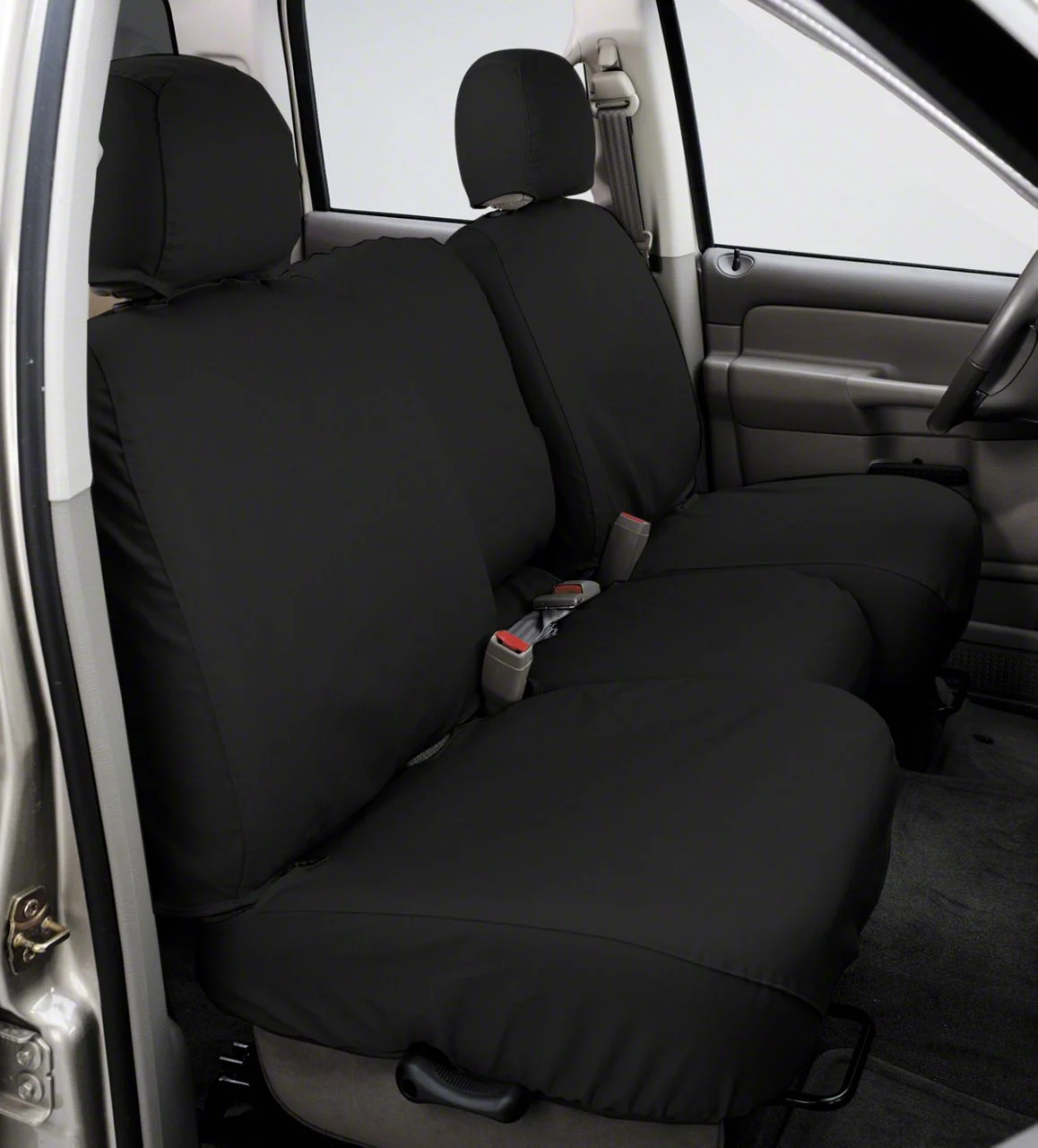 Covercraft Seat Saver Polycotton Custom Front Row Seat Covers; Charcoal (03-06 Sierra 1500 w/ Bucket Seats)