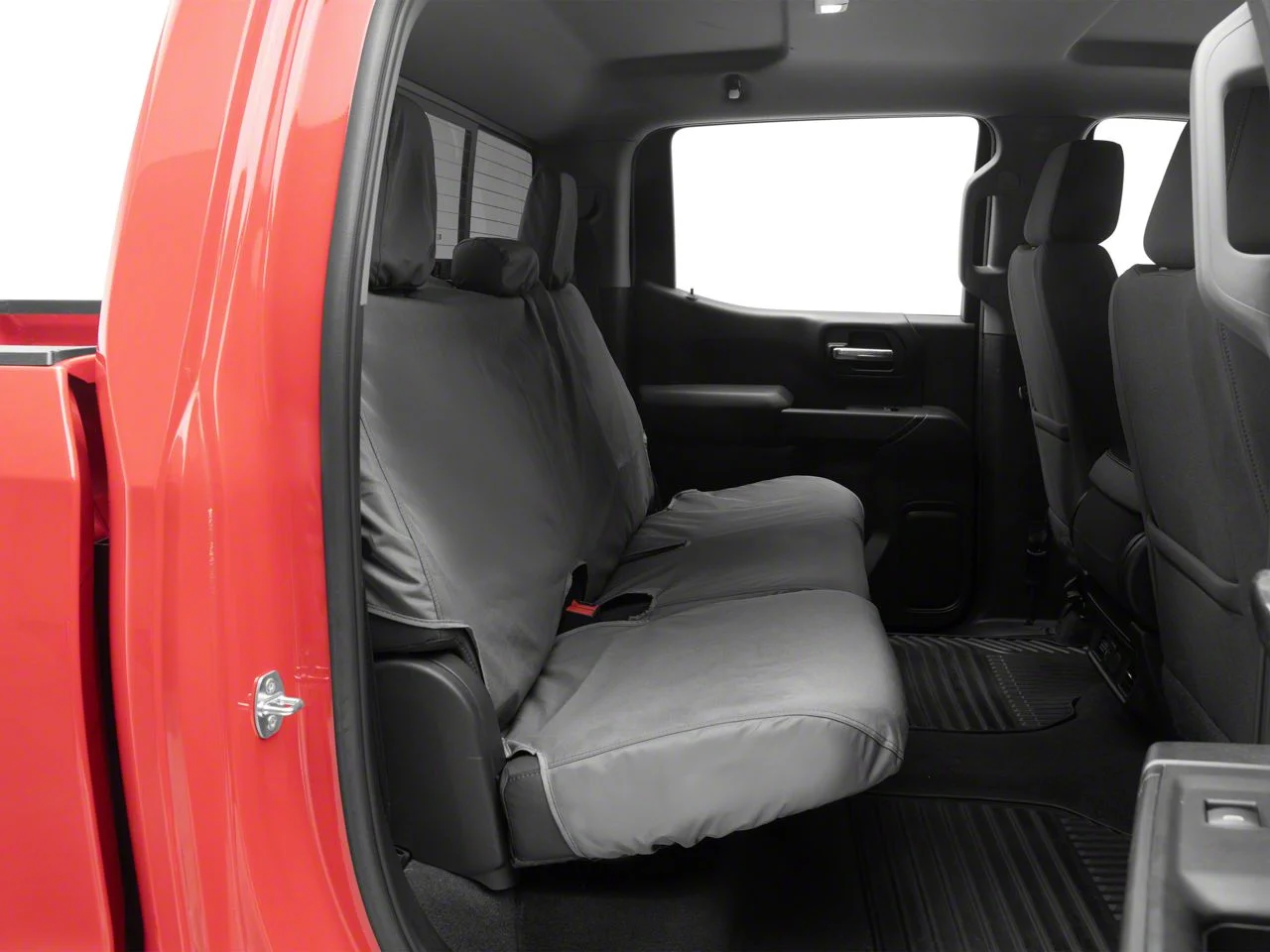 Covercraft Seat Saver Waterproof Polyester Custom Second Row Seat Cover; Gray (19-26 Silverado 1500 Double Cab, Crew Cab w/ 60/40 Split Cushion Bench Seat & w/o Fold-Down Armrest)