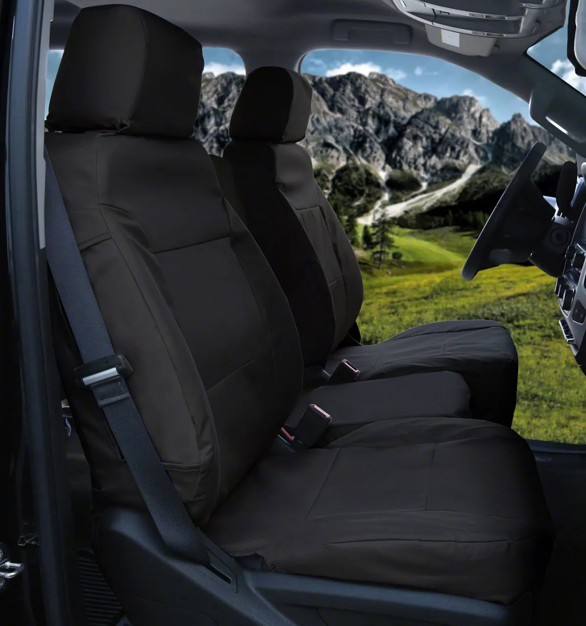 Coverking Cordura Ballistic Custom-Fit Rear Seat Cover; Black (15-20 F-150 SuperCab)