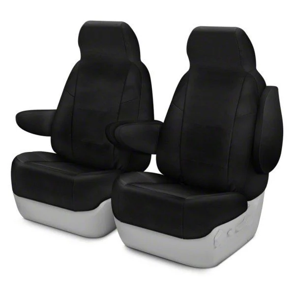 Coverking Cordura Ballistic Custom-Fit Front Seat Covers; Black (20-26 Silverado 2500 HD w/ Bucket Seats)